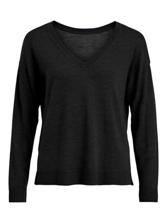 VIMERYL V-NECK KNIT BLACK