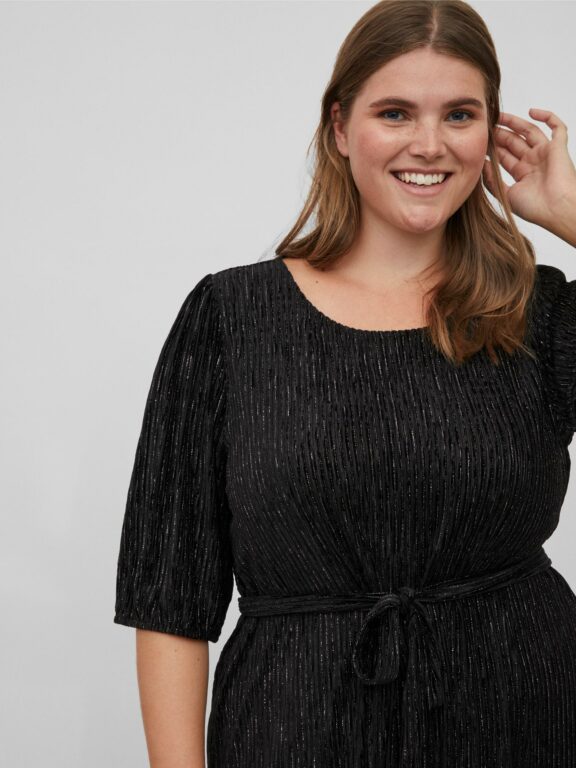 VIVELVET PUFF DRESS BLACK