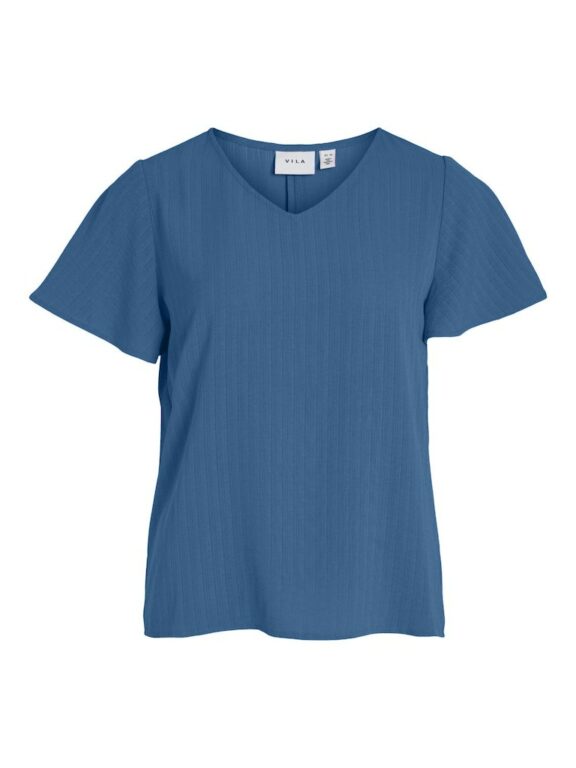 VILOVIES V-NECK TOP FEDERAL BLUE