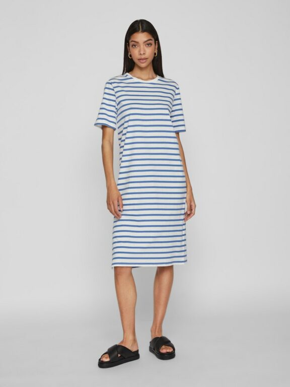 VIFREJA STRIPE DRESS FEDERAL BLUE