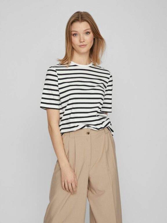 VIFREJA STRIPE TOP BLACK